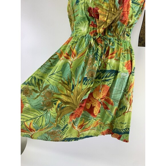 Raya Sun Dress Lot Of 2 Short Scoop Neck Pink Green Floral Beach Wear New Small - Picture 12 of 16